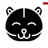 gato emoticon glifo icono vector