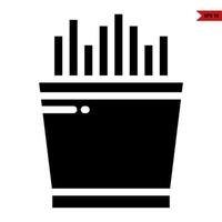 french fries in packaging glyph icon vector