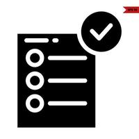 paper document with check in button glyph icon vector