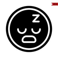 sleep emoticon glyph icon vector