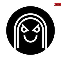 emoticon angry in button glyph icon vector