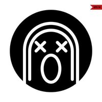 emoticon in button glyph icon vector