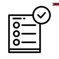 paper document with check in button line icon vector