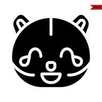 laught cat emoticon glyph icon vector