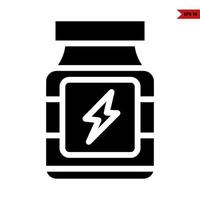 lightning in jar glass glyph  icon vector