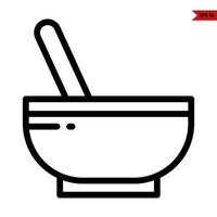 spoon in bowl line icon vector