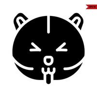 gato emoticon glifo icono vector