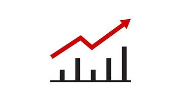 line chart with rising graph upwards, for presentations, business, etc vector