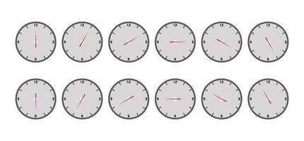 wall clock set black white color isolated on white vector