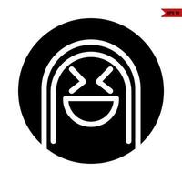 emoticon in button glyph icon vector