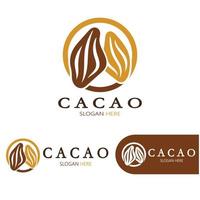 cacao logotipo,cacao frijol, cacao árbol,cacao ramas y hojas,chocolate mezcla en blanco fondo, vintage, moderno, simple, minimalista icono ilustración modelo diseño vector