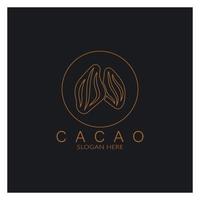 cocoa logo,cocoa bean,cocoa tree,cocoa branches and leaves,chocolate mix on white background,vintage,modern,simple,minimalist icon illustration template design vector