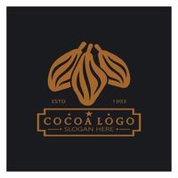 cocoa logo,cocoa bean,cocoa tree,cocoa branches and leaves,chocolate mix on white background,vintage,modern,simple,minimalist icon illustration template design vector