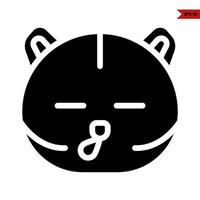 cat emoticon glyph icon vector