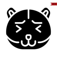 llorando gato emoticon glifo icono vector