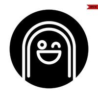 emoticon in button  glyph icon vector