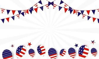 usa flag background with balloon elements and space for text vector