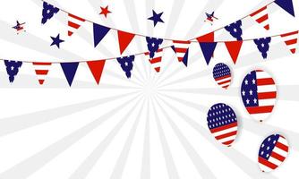 usa flag background with balloon elements and space for text vector