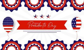 presidents day background with balloons and stars vector