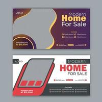 Real estate agency social media banner and Facebook event house sale template vector