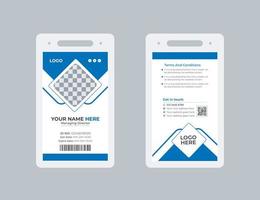 sencillo azul oficina carné de identidad tarjeta plantilla, carné de identidad tarjetas modelo resumen estilo o resumen geométrico azul carné de identidad tarjeta diseño, profesional identidad tarjeta modelo vector para empleado y otros