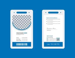 Simple blue office id card template, Id cards template abstract style or Abstract Geometric Blue Id Card Design, Professional Identity Card Template Vector for Employee and Others