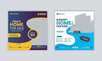 Real estate agency social media banner and Facebook event house sale template vector