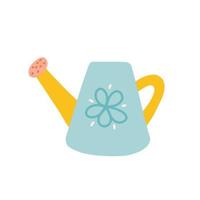 Watering can for flowers, vector flat hand drawn illustration, design element