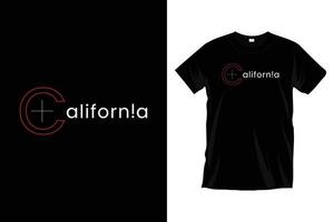 California tipografía t camisa diseño para huellas dactilares, vestir, vector, arte, ilustración, tipografía, póster, plantilla, de moda negro tee camisa diseño. vector