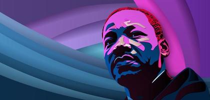 Black History Month concept, inspired by Martin Luther King Jr.the black man on abstract background .paper-cut style. vector