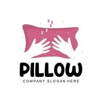 Pillow Logo, Bed Design, Dream And Sleeping Template Icon Vector