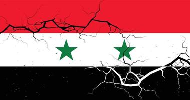 Siria bandera con temblores, terremoto en Siria, orar para Siria vector