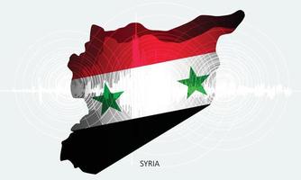 Syria earthquake, pray for Syria, Map and flag of Syria, vector post, banner