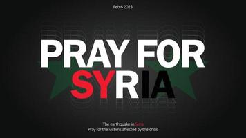 Pray for Syria post design, vector illustration banner, earthquake in Syria