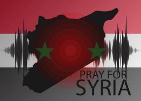 The Epicenter of the earthquake in Syria. Pray for Syria, vector illustration