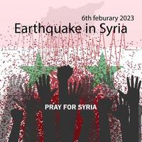 Pray for Syria post design, vector illustration banner, earthquake in Syria