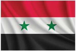 ondulación bandera de Siria, vector Siria bandera, de cerca de Siria bandera