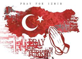 pray for Turkey, vector post, banner, Grunge Turkey map