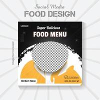 Social media post restaurant food design template. vector social media food poster layout.