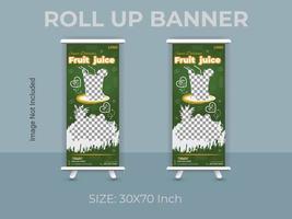 Restaurant food menu roll up banner template. vector food standee banner layout.