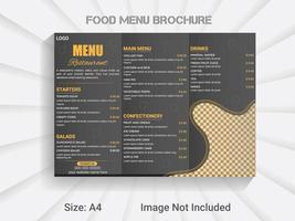 trifold brochure new year food menu template. modern vector restaurant menu design layout.