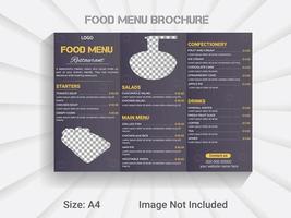 trifold brochure new year food menu template. modern vector restaurant menu design layout.