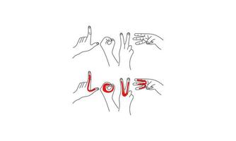 Love hand line art design vector. vector