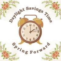 Daylight Saving Time concept. The clocks moves forward one hour. illustration vector