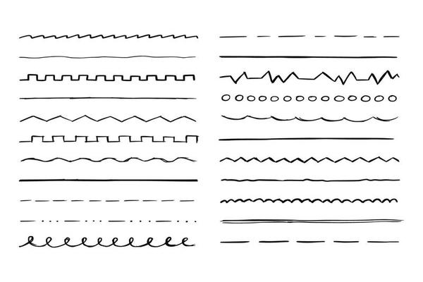 Hand drawn line set. Sketch scribble
