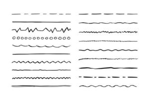 Hand drawn line set. Sketch scribble vector