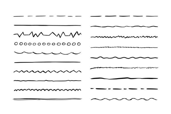 Hand drawn line set. Sketch scribble
