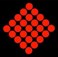 Red dots on black background. Red doted background. vector