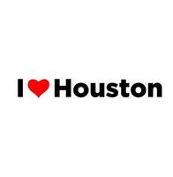 I Love Houston typography with red heart. Love Houston lettering. vector