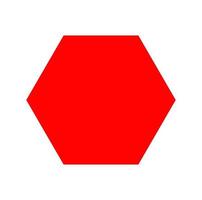 Red Isolated big hexagon shape. Red hexagon icon. vector